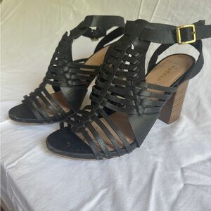 Madden Girl Woven Black Heeled Sandals